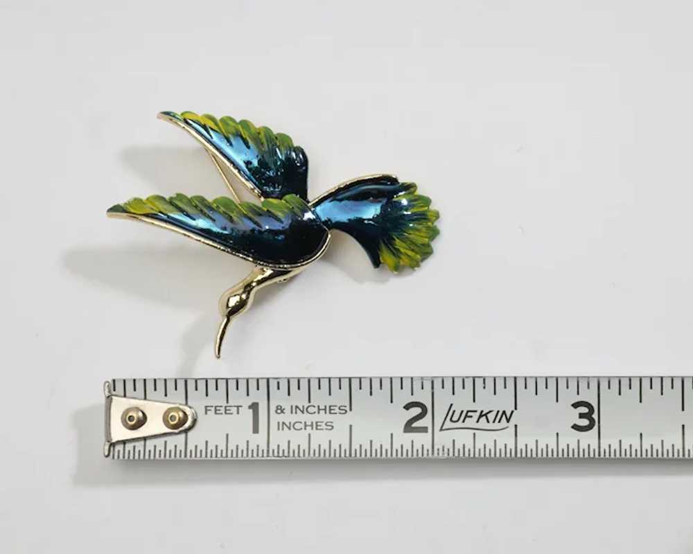 Vintage Gerry's Tropical Bird Enamel Brooch Pin i… - image 11