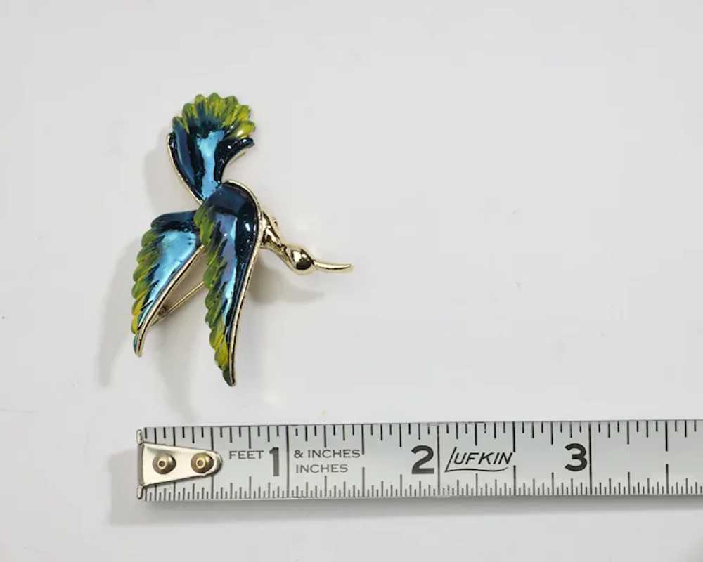 Vintage Gerry's Tropical Bird Enamel Brooch Pin i… - image 12