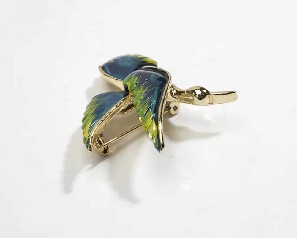 Vintage Gerry's Tropical Bird Enamel Brooch Pin i… - image 5