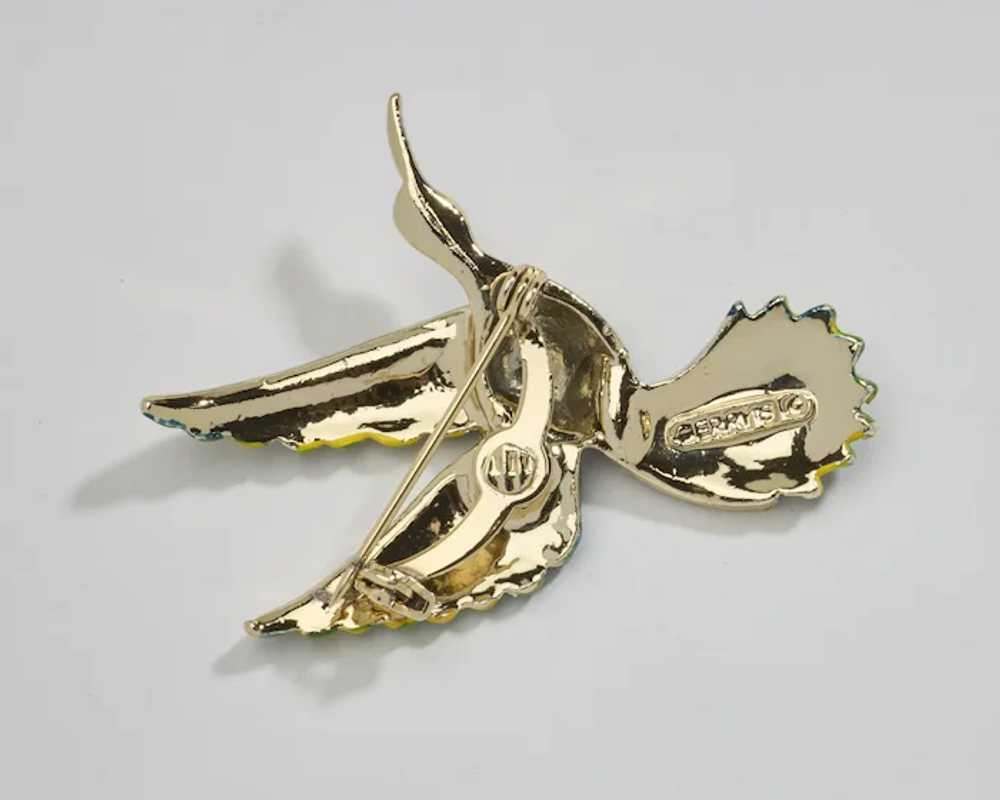 Vintage Gerry's Tropical Bird Enamel Brooch Pin i… - image 8