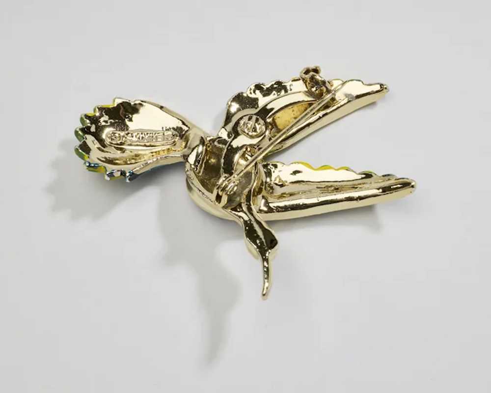 Vintage Gerry's Tropical Bird Enamel Brooch Pin i… - image 9