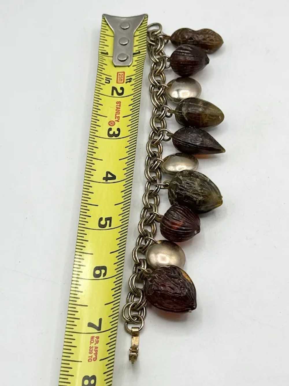 Vintage peanut nut acorn charm bracelet - image 3