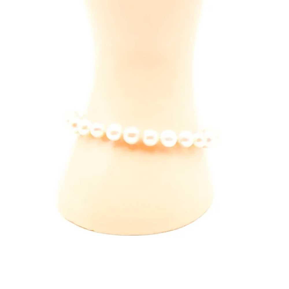 Pink Akoya Pearl Bracelet 7.5 Inches With 14K Gol… - image 2