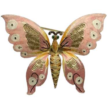 Vintage Coro Pegasus butterfly brooch pin - image 1