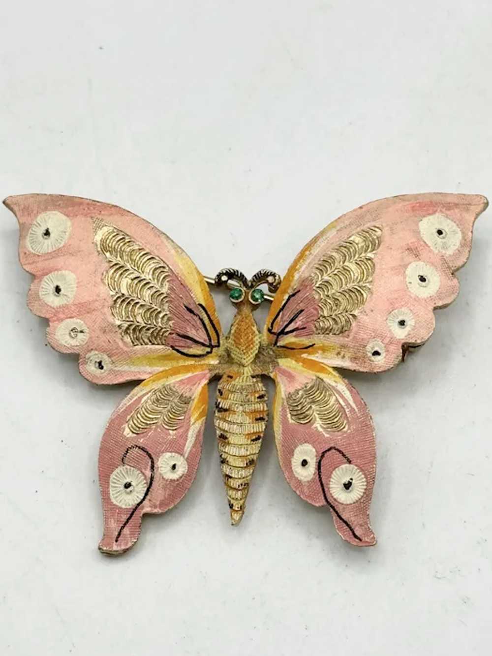 Vintage Coro Pegasus butterfly brooch pin - image 2