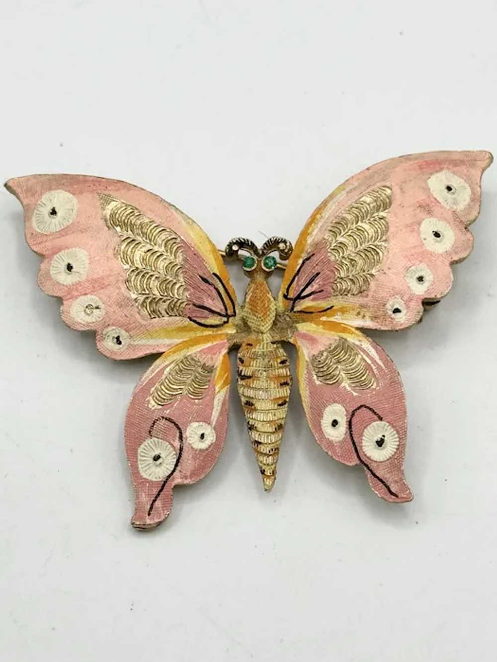 Vintage Coro Pegasus butterfly brooch pin - image 3