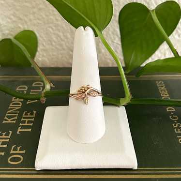 10K Gold MultiTone Leaf Black Hills Ring - image 1