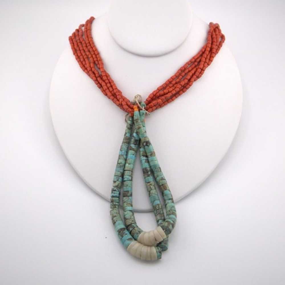 Vintage Native American Turquoise Necklace Navajo… - image 2