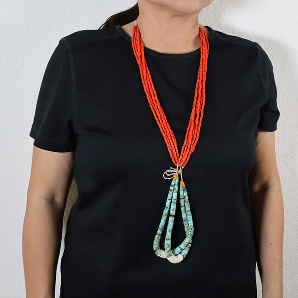 Vintage Native American Turquoise Necklace Navajo… - image 3