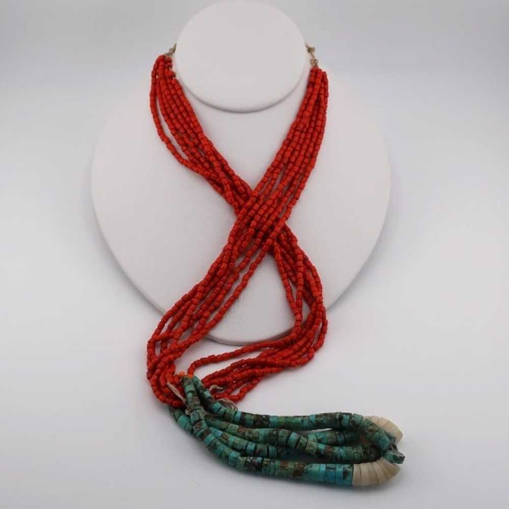 Vintage Native American Turquoise Necklace Navajo… - image 5