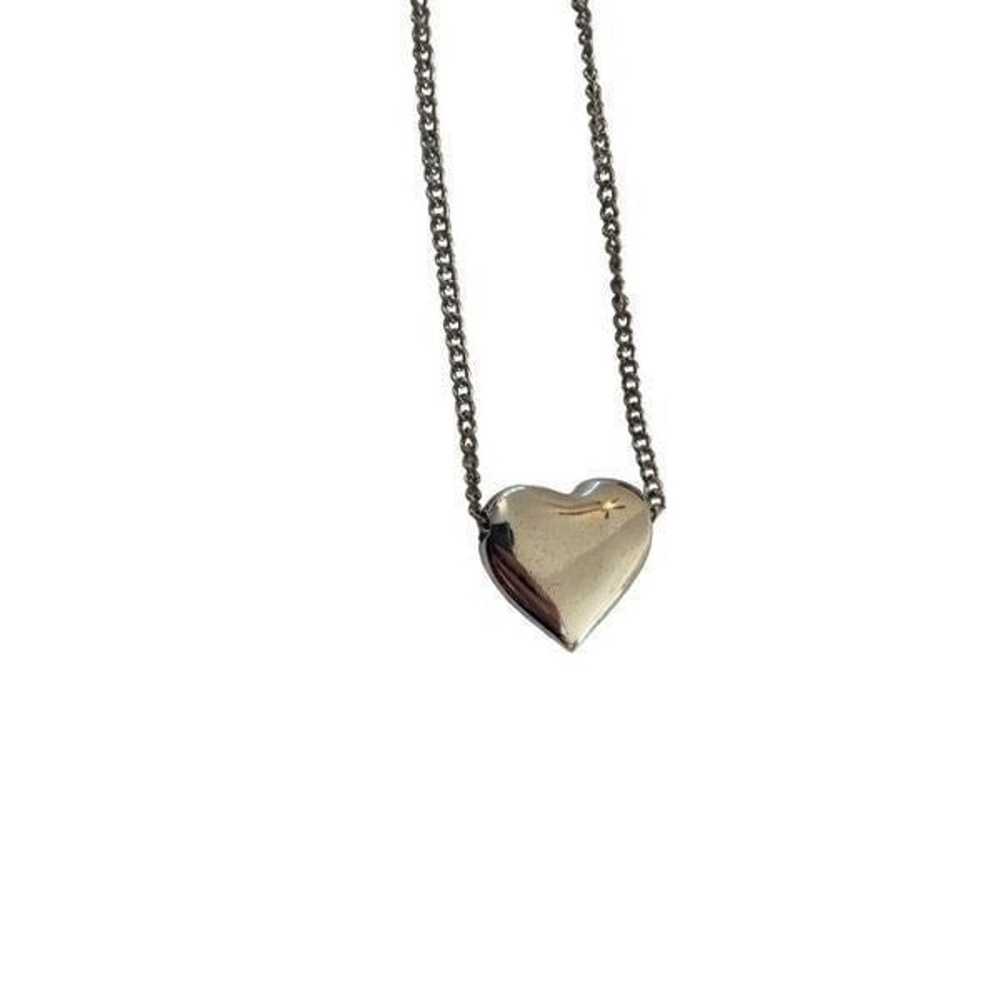 Vintage Avon Silver Tone Mirror Heart Necklace An… - image 4