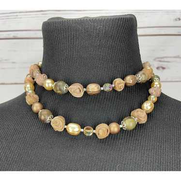 Vintage Made in Japan 70's Double-Strand Beaded N… - image 1