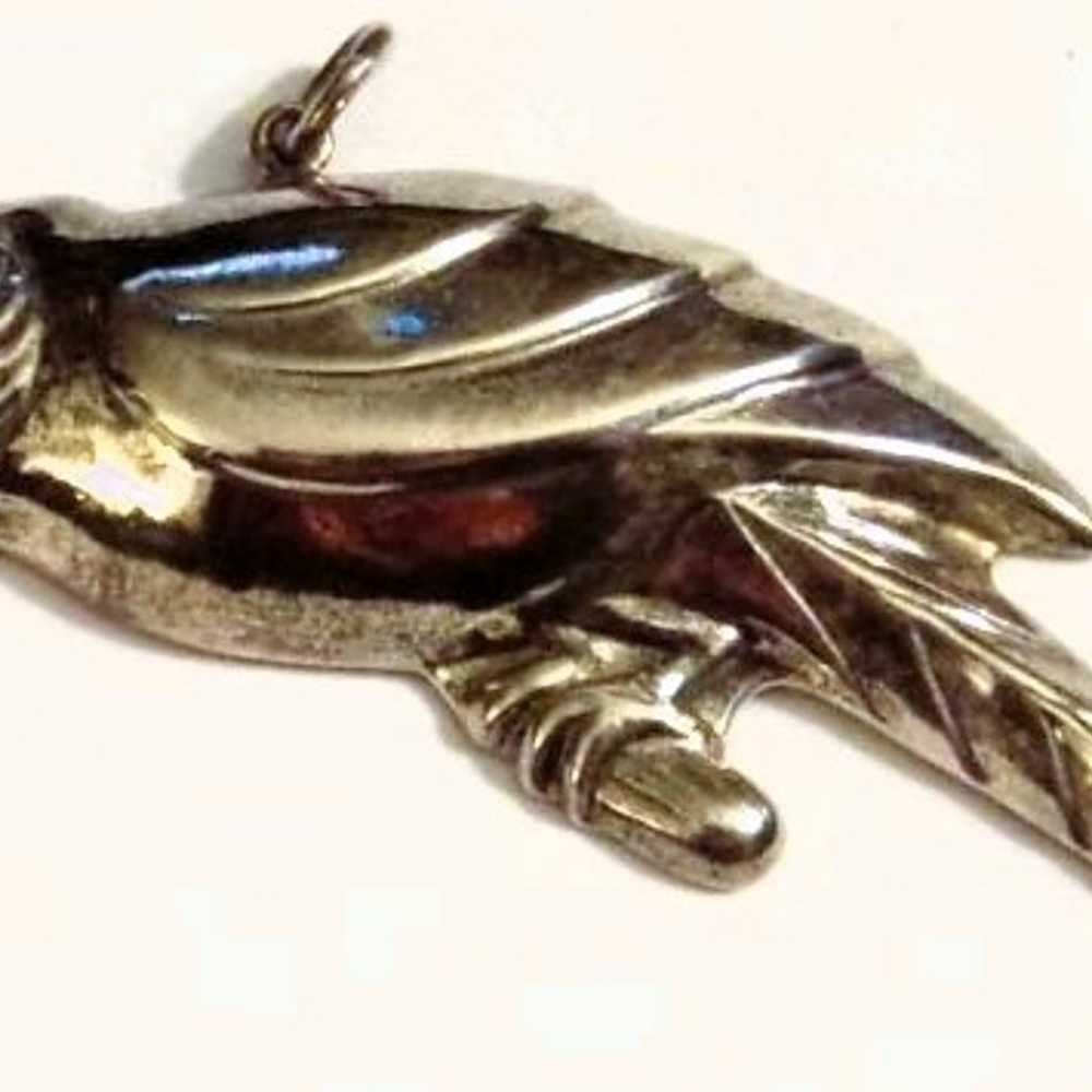 Fantastic Vintage Sterling Silver Bird Pendant - image 1