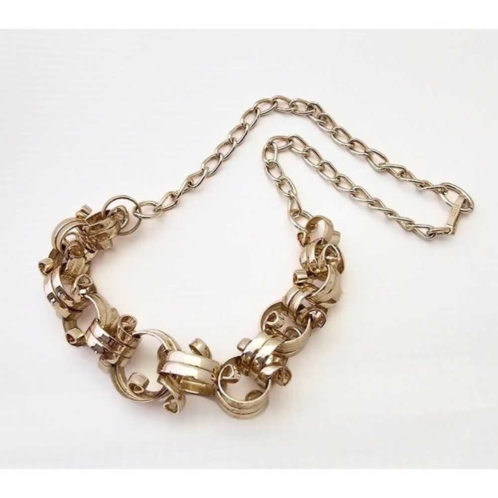 Vintage Rare Gold Chain Chunky Link Necklace Retr… - image 2