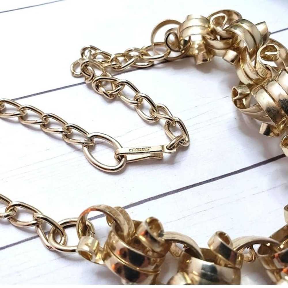 Vintage Rare Gold Chain Chunky Link Necklace Retr… - image 3