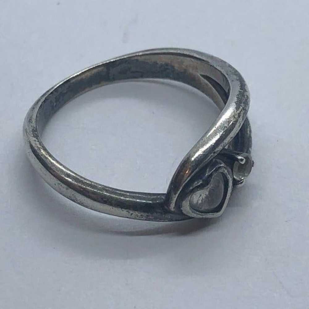 950S Vintage Sterling Silver Ring - Size 6.75 w/ … - image 2