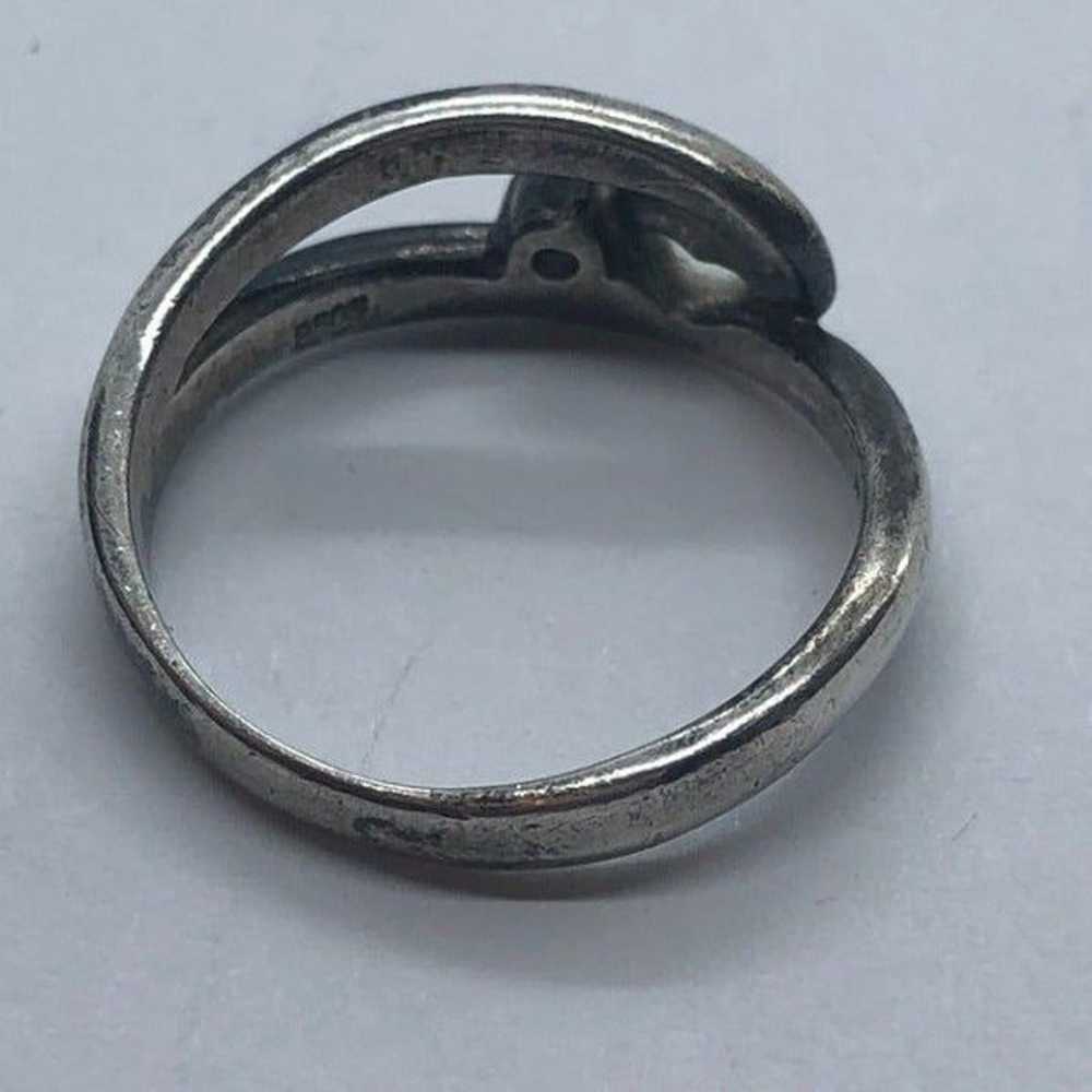 950S Vintage Sterling Silver Ring - Size 6.75 w/ … - image 3
