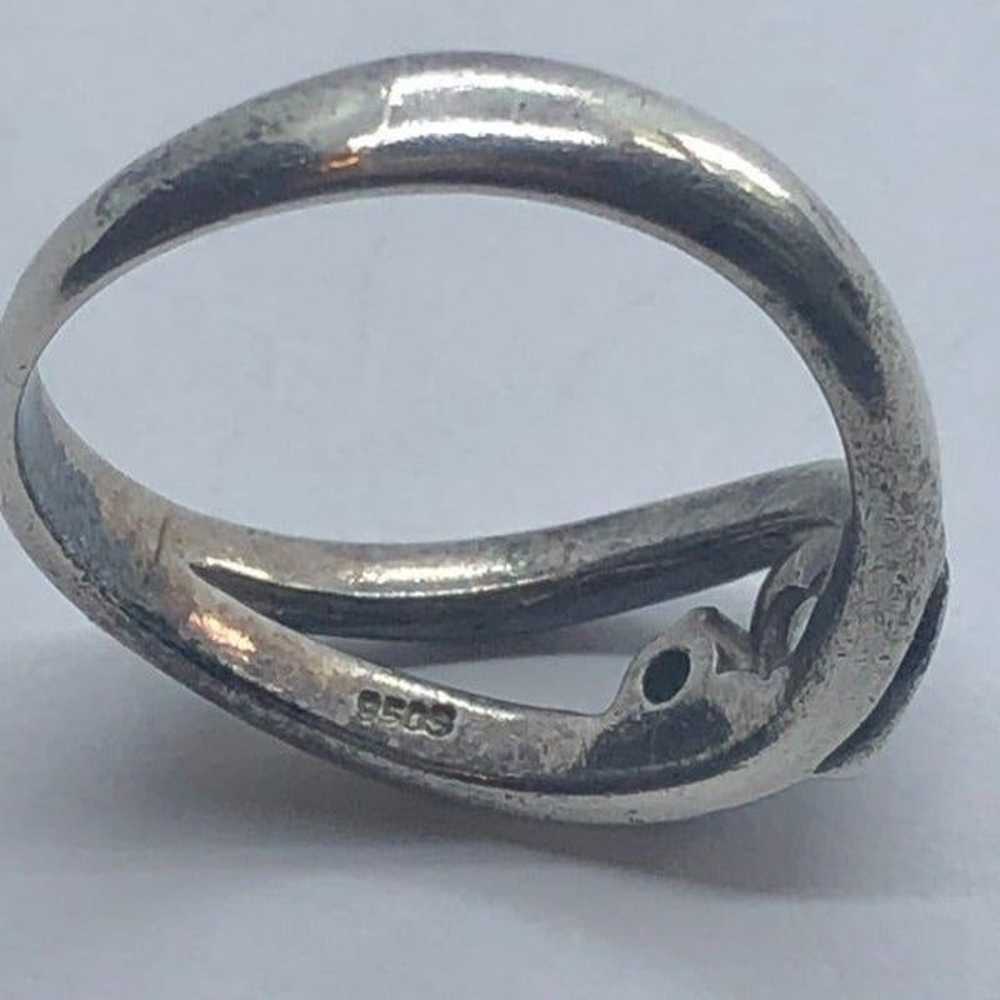 950S Vintage Sterling Silver Ring - Size 6.75 w/ … - image 4
