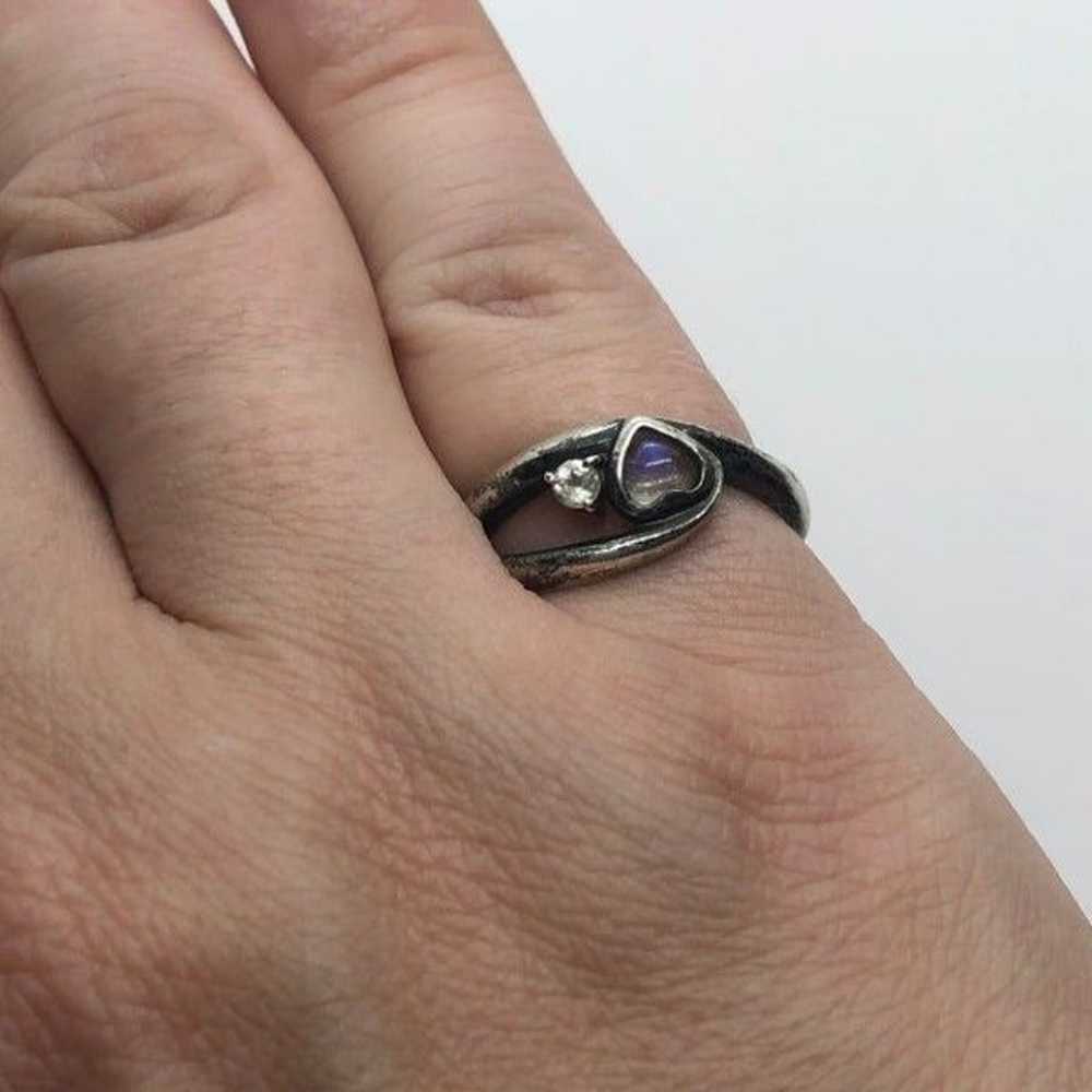 950S Vintage Sterling Silver Ring - Size 6.75 w/ … - image 7