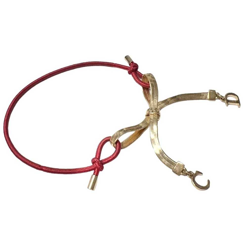 VTG AUTH Christian Dior Red Elastic Gold Chain CD… - image 3