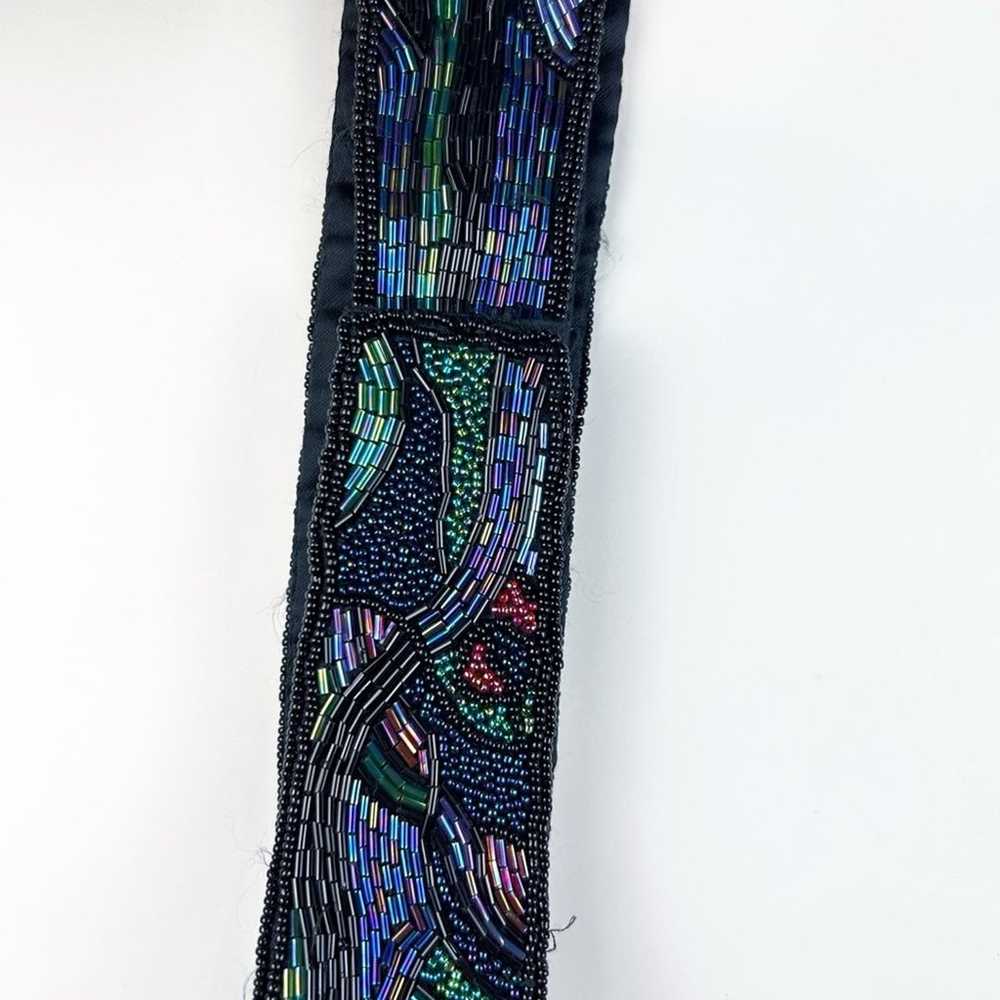 Vintage 80's Colorful Beaded Waist Belt - image 3