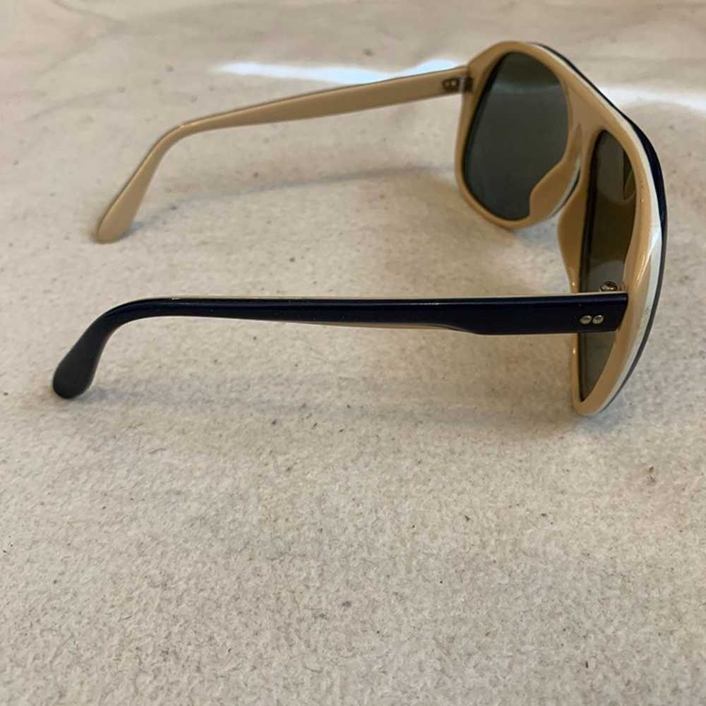 Vintage Mirrored Blue White Tan Sunglasses Made i… - image 5