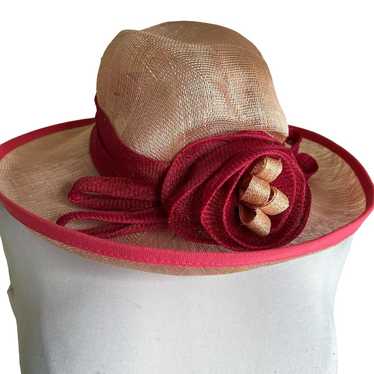 Vintage Lady Rachel Derby Sun Hat OS Royal Wide B… - image 1