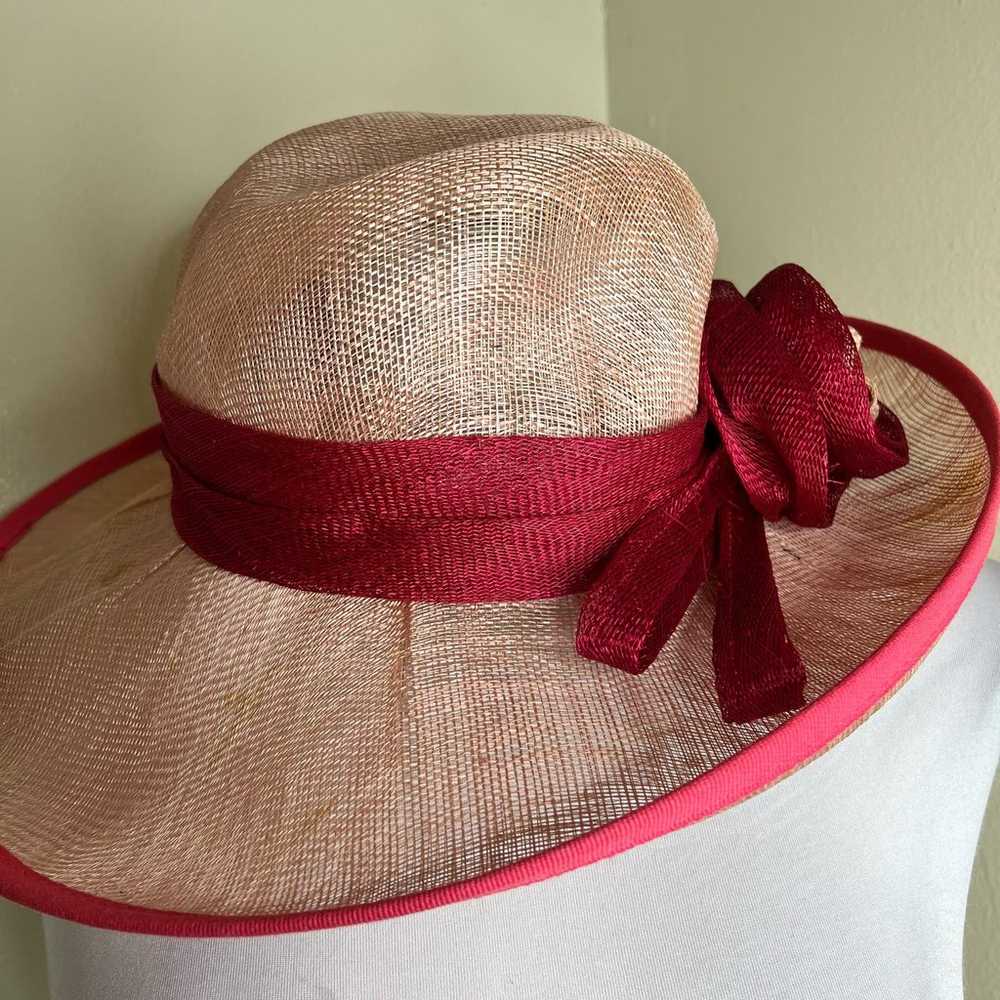 Vintage Lady Rachel Derby Sun Hat OS Royal Wide B… - image 4