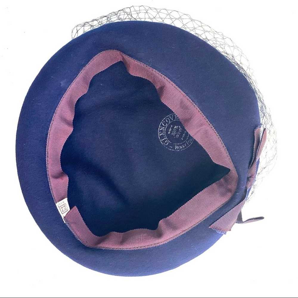 Vintage Glencove Navy Blue & Purple 100% Wool Bum… - image 6