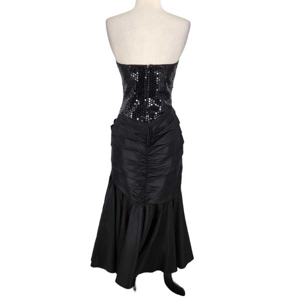 Vintage 80s Lillie Rubin Black Strapless Gown wit… - image 4