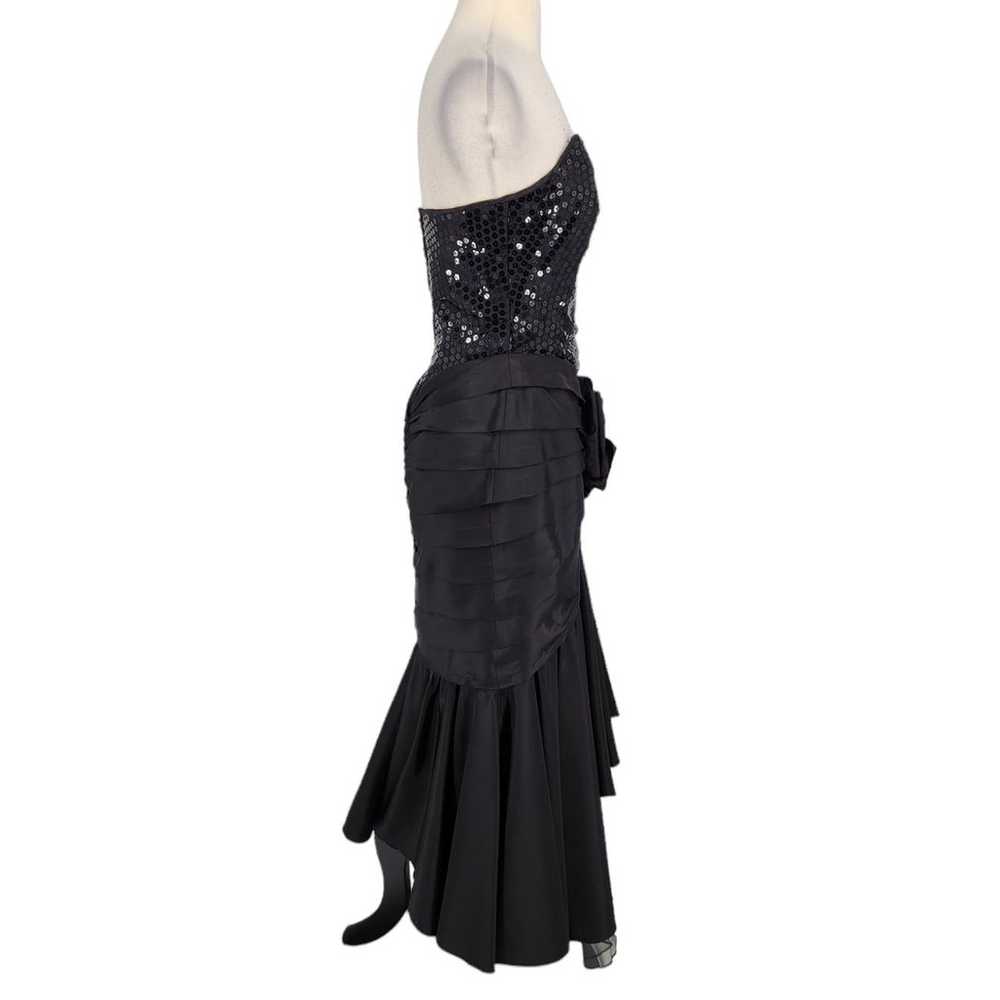 Vintage 80s Lillie Rubin Black Strapless Gown wit… - image 5