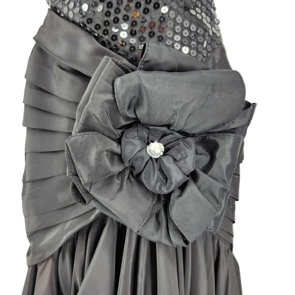 Vintage 80s Lillie Rubin Black Strapless Gown wit… - image 7