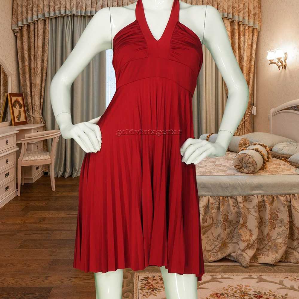Soprano Ruby Red Halter Mini Evening Party Dress M - image 1