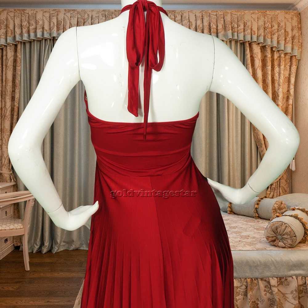 Soprano Ruby Red Halter Mini Evening Party Dress M - image 4