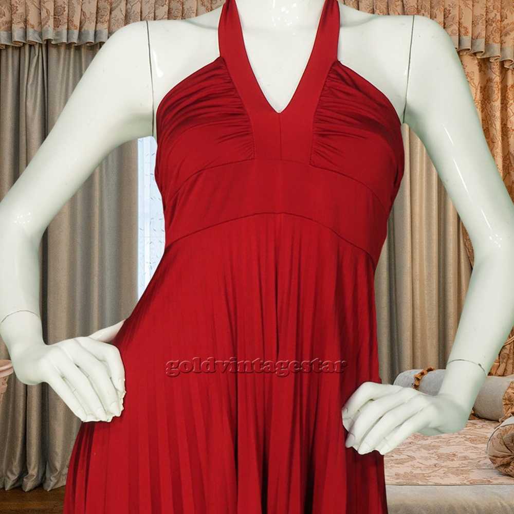 Soprano Ruby Red Halter Mini Evening Party Dress M - image 6