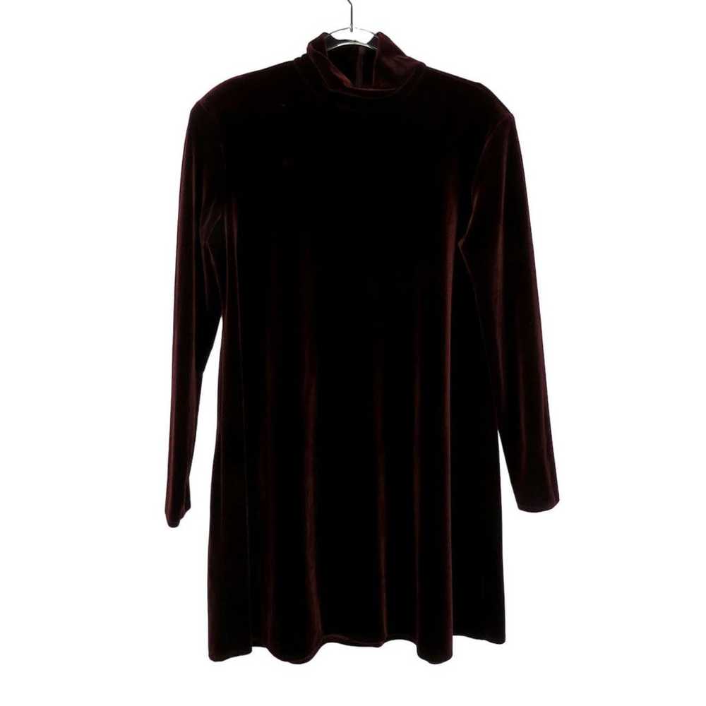 Dawn Joy Vintage Burgundy Velvet Dress Long Sleev… - image 2