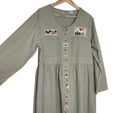 SUNBELT Vintage Khaki Cotton Dress Size XL - image 1
