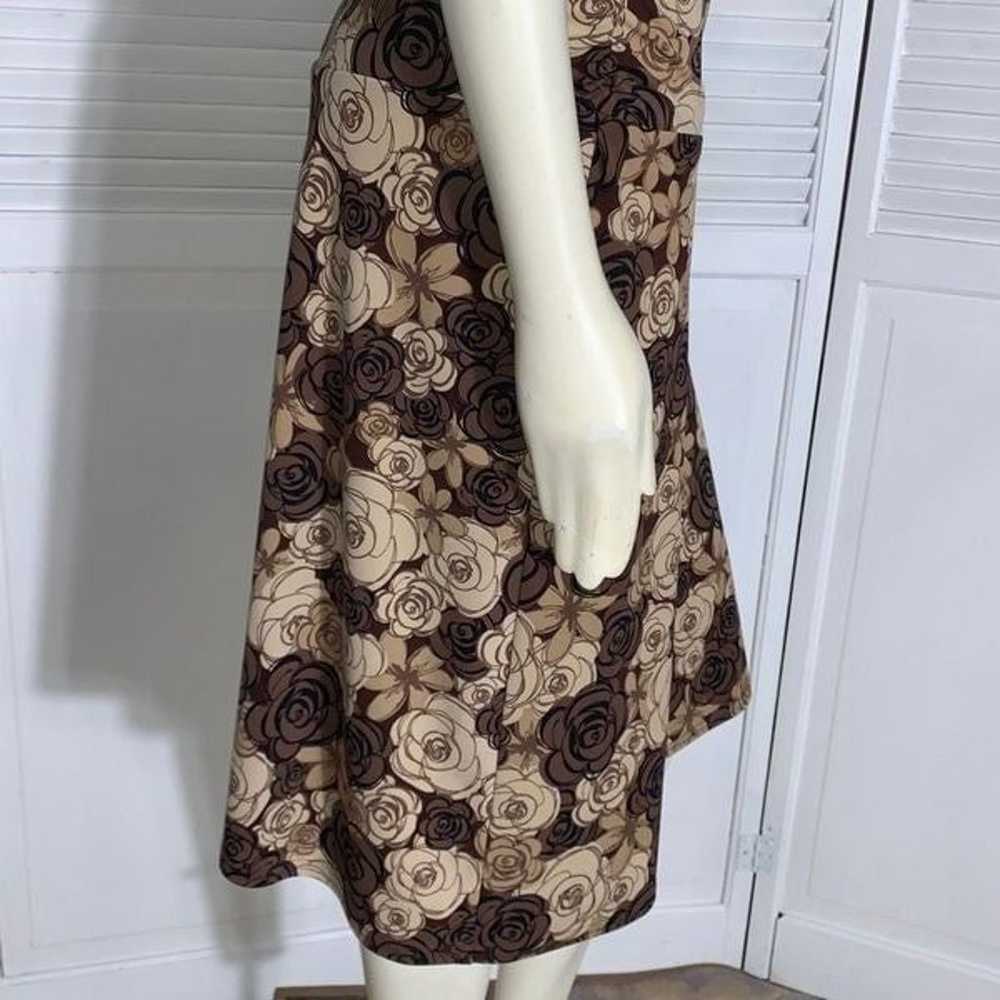Vintage 90’s Brown Floral Midi Dress Size Medium - image 10