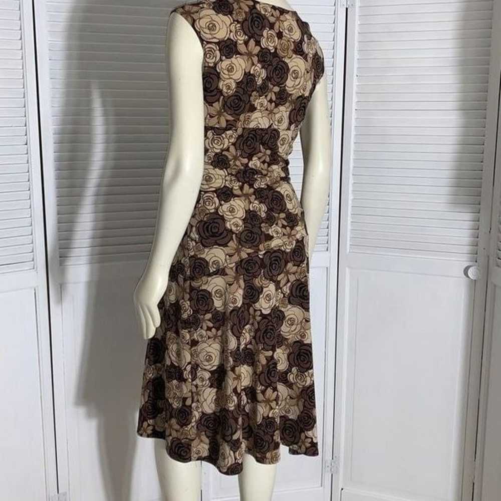 Vintage 90’s Brown Floral Midi Dress Size Medium - image 11