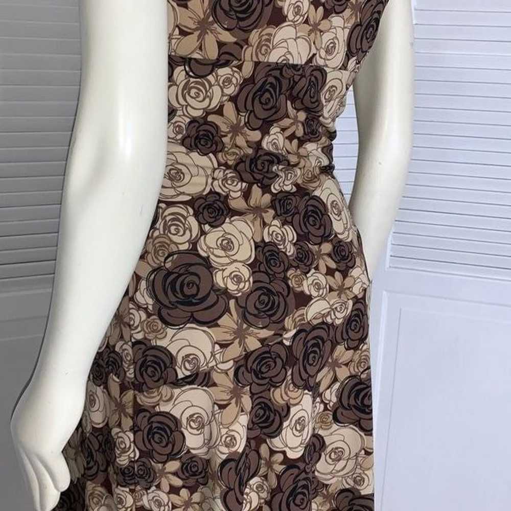 Vintage 90’s Brown Floral Midi Dress Size Medium - image 12