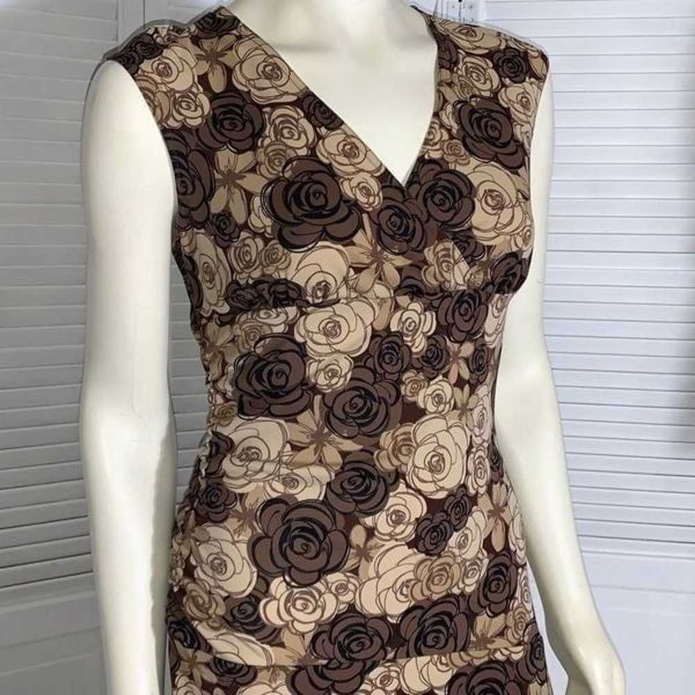Vintage 90’s Brown Floral Midi Dress Size Medium - image 2