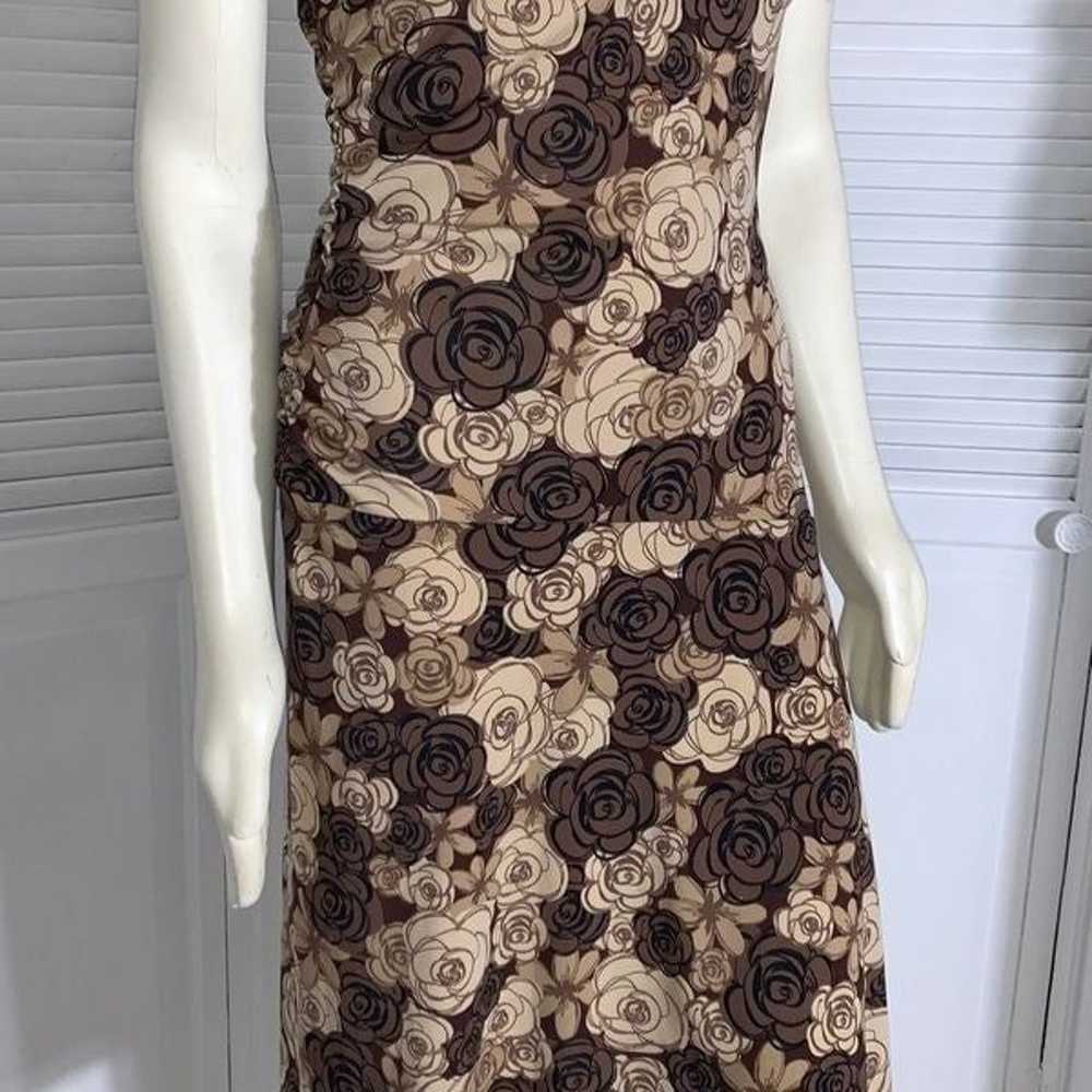 Vintage 90’s Brown Floral Midi Dress Size Medium - image 3