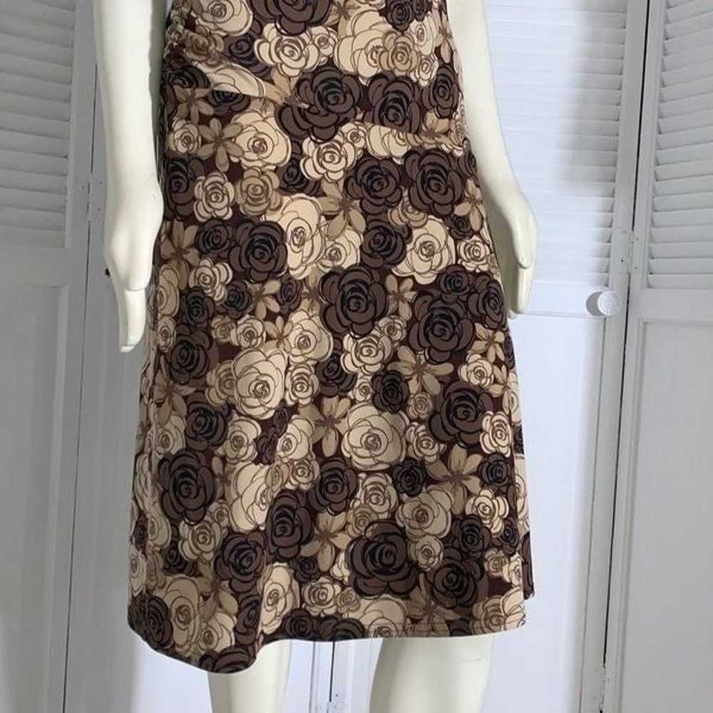 Vintage 90’s Brown Floral Midi Dress Size Medium - image 4