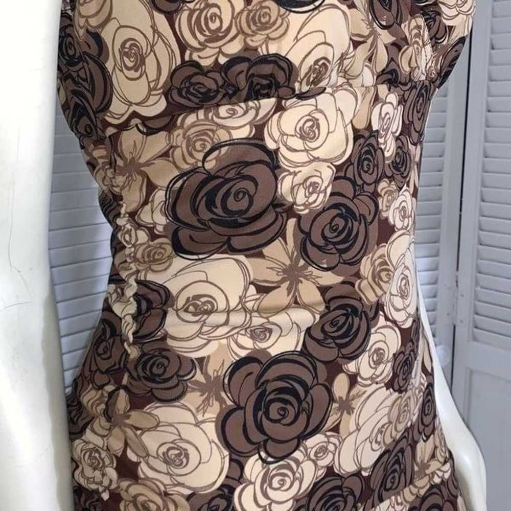 Vintage 90’s Brown Floral Midi Dress Size Medium - image 5