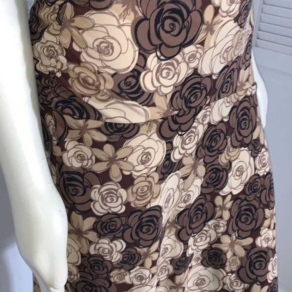 Vintage 90’s Brown Floral Midi Dress Size Medium - image 6