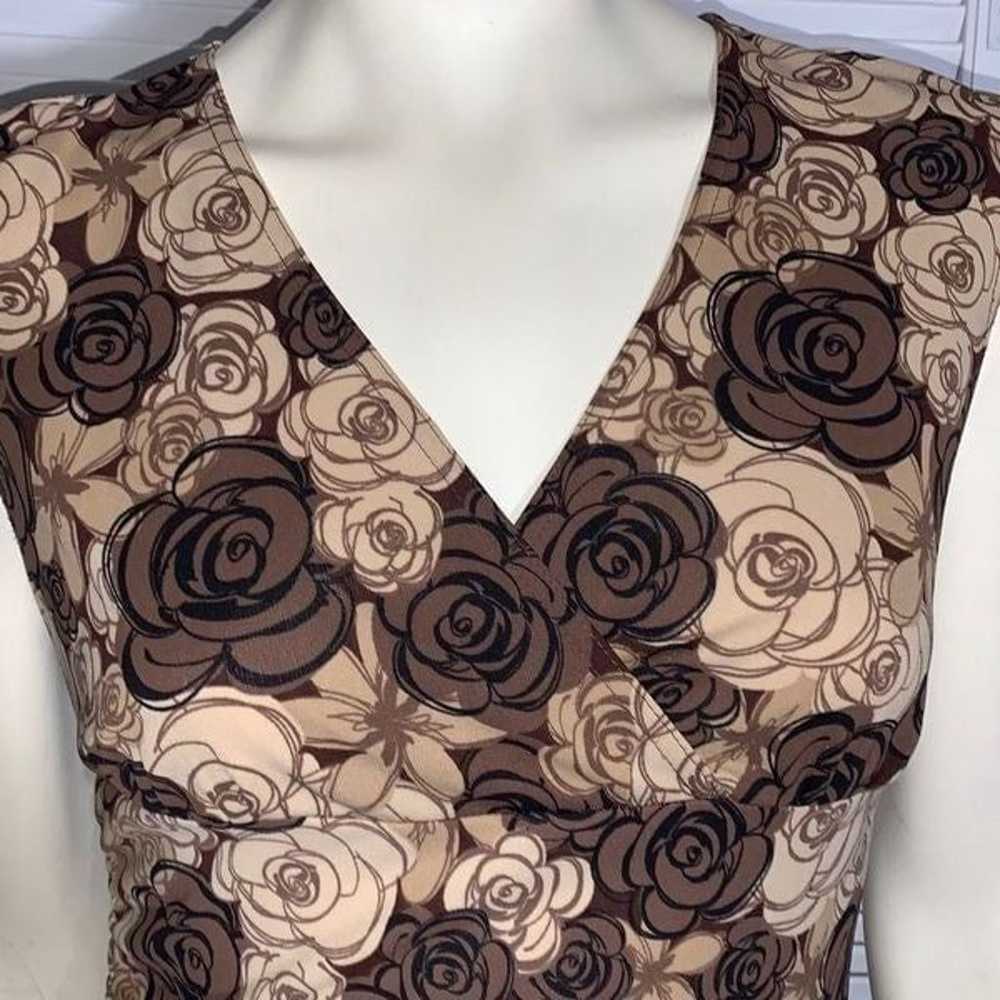 Vintage 90’s Brown Floral Midi Dress Size Medium - image 7