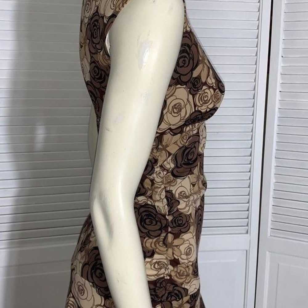 Vintage 90’s Brown Floral Midi Dress Size Medium - image 9