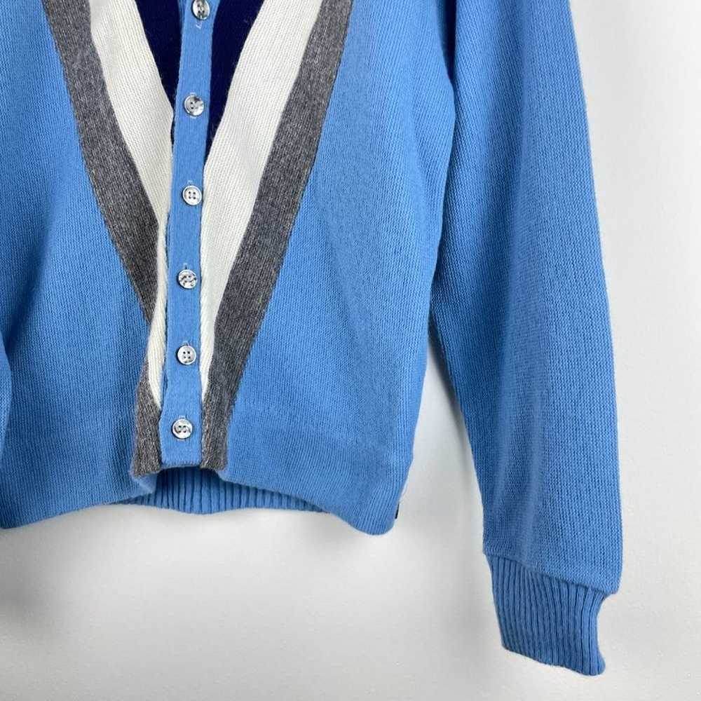 60's Cascade Sportwear Blue Striped Cardigan Swea… - image 2