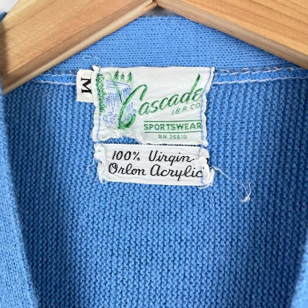 60's Cascade Sportwear Blue Striped Cardigan Swea… - image 4