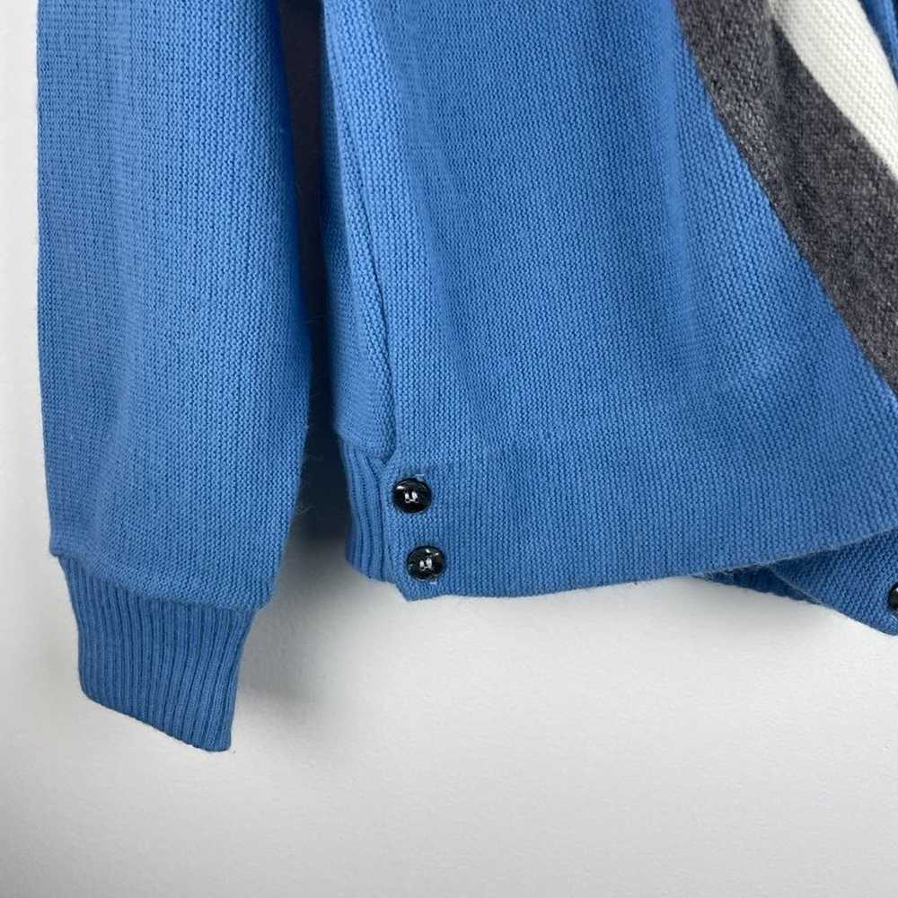 60's Cascade Sportwear Blue Striped Cardigan Swea… - image 5